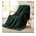Whale Flotilla Flannel Fleece Throw Blanket for Couch Sofa Bed, Lightweight Breathable Soft Throws Plush Fluffy Chevron Design Decorative Blankets for All Season, 50x60 Inch, Emerald Green