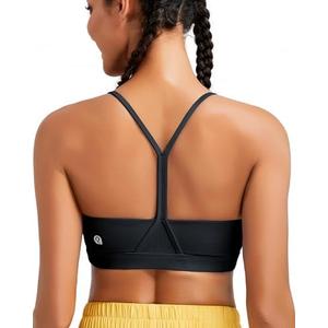 RUNNING GIRL Y-Back Sports Bras for Women, Medium Impact Wirefree Padded Bra Workout Crop Top Longline Sports Bra Push up XXL