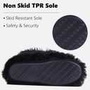 Forfoot Slipper Boots, Cozy Indoor Booties for Women Fluffy Comfortable House Shoes Fuzzy Anti-Slip Boots Winter (Black)