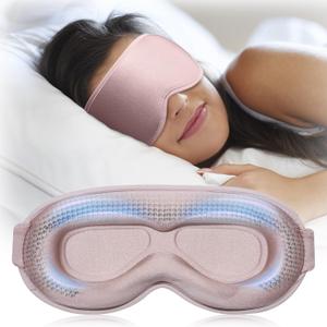 Weighted Blackout Sleep Mask for Women, 3D Contoured Zero Eye Pressure, Lash-Friendly Deep Eye Cups, Adjustable Slide Buckle Strap, Night Shift Nurse Essentials for Day Sleep & College Dorm Naps(Pink)