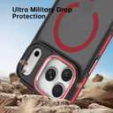 AIGOMARA Magnetic for iPhone 17 Pro Max Case, [Compatible with Magsafe] [Military-Grade Protection] Slim Shockproof Translucent Matte Protective Case for iPhone 17 Pro Max 6.9 Inch, Red