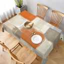 Orange Grey Abstract Rectangle Tablecloth Waterproof Geometric Table Cloth Washable Table Cover for Decoration Kitchen Dining Room 60x90 Inch (White6)