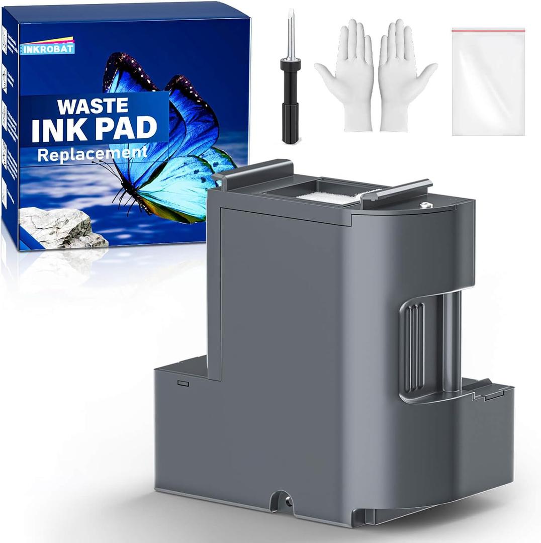 INKROBAT Waste Ink Pad Replacement with Reset Software for Ecotank ET-2850 ET-2760 ET-2750 ET-2700 ET2850 ET2760 ET2750 ET2700 2850 2760 2750 2700 Printer, Maintenance Box with Reset Software