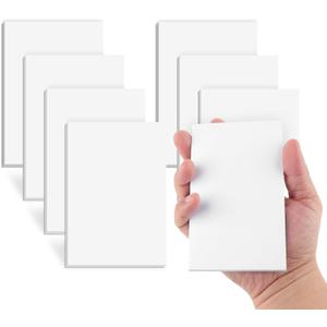 Note Pads 3x5 In, 8 Pack Blank Notepad, White Scratch Pads for Writing, 50 Sheets Per Memo Pad for Jotting Down Quick Notes, Pads of Paper for Grocery and Shopping Lists, Small Server Notebook