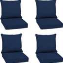 Arden Outdoor Deep Seat Cushion Set (4-Pack), 24 in x 24 in, Weather-Proof, Rain-Proof, Fade Resistant Patio Cushion for Chair, Sofa, and Couch Sapphire Blue Leala