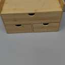 Wisuce Bamboo Desk Organizer, Mini Desktop Drawer Tabletop Storage Organization Box for Office Home Toiletries Supplies Vanity, No Assembly Required (3 Drawer with Shelf)