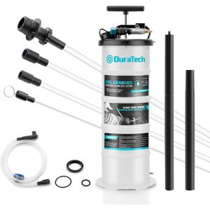 DURATECH 6.5L Oil Extractor Pump Pneumatic/Manual, Fluid Extractor with Pipe Storage Units, Oil Vacuum Pump Extractor with Comprehensive Accessories, Automotive Oil Extractor for Oil Change