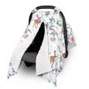 TANOFAR Baby Carseat Canopy, Peekaboo Opening Car Seat Canopy for Babies, Soft and Breathable Infant Carrier Canopy, Multi-use Baby Carrier, Stroller, Nursing Cover, Minky Blanket, Animal Leaf
