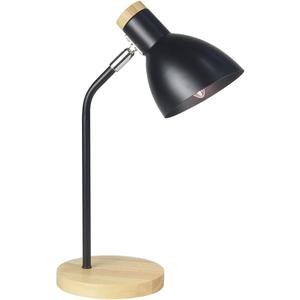 Lampwell Helle Black Office Desk Lamp for Home Office Bedrooms,Wood Base,Kids Girls Student Desk Lamp,9.695.91H14.88IN,Bulb Excluded