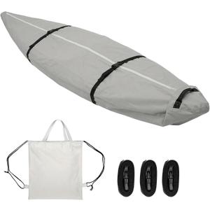 600D Marine Grade Kayak Canoe Cover, Waterproof UV Tear Fade Resistant with Waterproof Zipper, Heavy Duty Storage Cover Fits 11-13ft Kayak, Indoor Outdoor Use, Gray