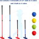 Hiboom 4 Pack Golf Putters for Men and Women Two Way Mini Golf Putter with 4 Balls Adjustable Length Kids Putter Bulk Right or Left Handed Golfers for Children Teenager Junior, 23.6-35.4 inches/ 60-90 cm