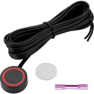 12V/24V Round Waterproof Momentary Car Horn Push Button Switch Black with Pre-soldered Wires and Quick Connector for UTV RZR ATV Polaris Ranger Car Auto Motor Train Boat Marine (Flat Button)