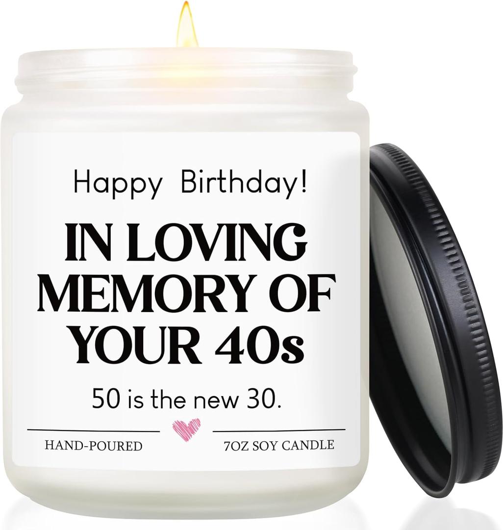 50th Birthday Gifts for Her Him, 50th Birthday Candle Decorations for Women Men, Happy 1976 50 Years Old Birthdays Gift for Friend Sister Mom Dad Wife Husband, Fifty Fabulous Bday Candles
