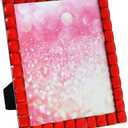 Isaac Jacobs Decorative Sparkling Red Jewel Picture Frame, Photo Display & Home Dcor (8x10, Red)