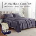 DECOLURE 100% Viscose Derived from Bamboo Sheets Queen Size - Luxury 4 Pc Naturally Cooling Sheets, Ultra Soft Bed Set - Deep 17" Pockets, Durable Double Stitching, Oeko Tex Standard (Grey)