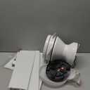 Depuley Modern Ceiling Fan with Light: 42-Inch White Small Fans for Bedroom Indoor Outdoor - Dimmable Low Profile Ceiling Fans with Remote Control Flush Mount 5 Reversible White Blades 6 Speeds Timer