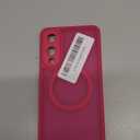 CANSHN Designed for Samsung Galaxy S25 Edge Case (2025) [Full Camera Protection] [Compatible with Magsafe] Translucent Matte Back Protective Phone Cover, Hot Pink