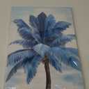 LoveHouse Beach Palm Trees Canvas Wall Art Hawaii Coastal Seascape Artwork Pineapple Surfboard Pictures Prints (Blue)