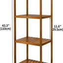 Utoplike Teak Wood Bathroom Shelf Organizer Stand, Standing Shelves Shower Caddy Units, Freestanding 4 Tier Bath Storage for Floor, Kitchen, Office, 30D x 40W x 110H cm