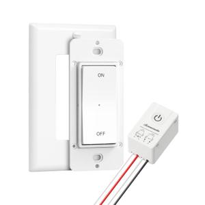 DEWENWILS Wireless Light Switch and Receiver Kit, 15A, No in-Wall Wiring Required,Remote Control Wall Switch Lighting Fixture for Ceiling Lights, Fans, Lamps,100 Ft RF Range, Programmable
