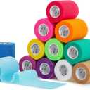 Mr. Pen- Self Adhesive Bandage Wrap, 3" x 5 Yards, 12 Pack, Assorted Colors Elastic Cohesive Bandage Wrap for Sports, Wrist, Ankle and Vet, Grip Tape, Self Sticking, Highly Stretchy for Injury Support
