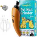 LUCKY TAIL Pet Nail Grinder for Dogs and Cats - Super Quiet and Low Vibration Electric Dog Nail Grinder with 2 LED Lights - USB Rechargeable and Cordless - 2 Speeds - Small to Large Pets - Orange