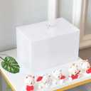 Tampon Box for Bathroom, Tampons and Pads Storage Holder, Women Period Organizer Container, White
