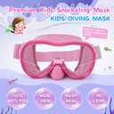 2 x Kids Swim Goggles with Nose Cover, Anti-Leak Swim Mask with Elastic Fabric Strap, UV Protection Swimming Goggles for Kids