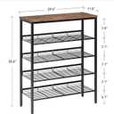 Nunsino Shoe Rack for Closet,5 Tier Shoe Organizer for Entryway,Shoe Shelf with Storage Shelves and Spacious Top,Max Holds 20 of Shoes,Rustic Brown