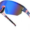 WANWAN Men Women Cycling Sunglasses, 80s Sport Baseball Mirrored Sun Glasses for Youth Adults Running Softball