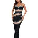 Nagfar Women Sexy Rhinestones Strapless Black Dress Cut Out Curves Elegant Party Evening Long Dress﻿﻿(SK3379-Black-S)