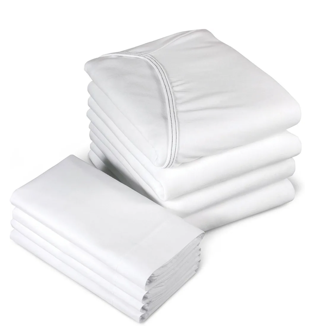 Personal Touch Hospital Bed Sheets - Premium Fitted Contour Hospital Sheet - White Bed Sheets Great for Hotel, Hospital, and Home - Soft and Cool Machine Washable Hospital Bedsheets - 1 Unit (White)