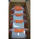 C CREST [10-Pack] Glass Food Storage Containers - Food Prep Containers with Lids - Microwave, Oven, Freezer and Dishwasher Safe (Orange)