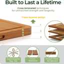 Keechee Wood Cutting Board, Carbonized Bamboo Cutting Boards Set With Smooth Surface & Easy Storage For Busy Kitchens, Ideal Charcuterie & Chopping, Durable, Knife-Friendly (4Pcs)