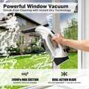 Window Vacuum Squeegee Cordless, 2000Pa Electric Window Cleaner Tool with 2200mAh & 150ml Water Collection Tank, Cleaning Kit Shower Squeegee for Glass Doors, Tiles, Mirrors, Car (White)