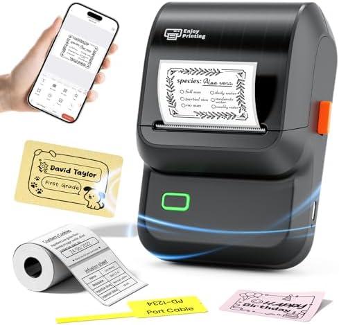 Ponek Label Maker Machine with Tape, M100 Address Barcode Label Printer, Versatile App 4000 Icons and 300 Fonts, Industrial Label Makers for Small Business, Office, Home, School, Safety Label Makers