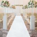 FOTSHARER White Aisle Runners for Weddings 4FTx20FT Long Velvet Aisle Runner for Wedding Ceremony Luxury Aisle Runner Rug Wide Carpet Runner Wedding Runway for Bridal Shower Church Wedding Reception