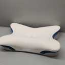 Cervical Pillow for Neck Pain Relief - Ergonomic Neck Pillow for Sleeping Contour Memory Foam Pillows with Cooling Pillowcase, Orthopedic Bed Pillow for Side Back Stomach Sleepers (White)