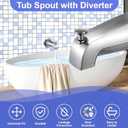 Enhon Tub Spout, Universal Fits 1/2'' Copper Pipe, 1/2'' IPS and 3/4'' IPS, Bathroom Bathtub Tub Faucet Replacement with Adapters(with Diverter,Brushed Nickel)