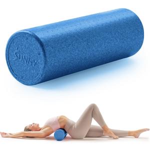 Sunny Health & Fitness High-Density Foam Roller 12" to 36", for Stretching & Muscle Recovery – Black, Blue, Pink