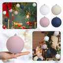 12 Pcs 4 Inch Neutral Textured Christmas Ball Ornament 4 Inch Vintage Matte Boho Cream Blue Pink White Plastic Christmas Ball Rustic Xmas Tree Ornaments Modern Home Decor for Holiday (Multicolored)
