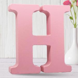 AOCEAN 8 Inch Pink Wood Letters Unfinished Wood Letters for Wall Decor Decorative Standing Letters Slices Sign Board Decoration for Craft Home Party Projects (H)