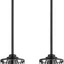 Beionxii 2 Pack Glass Pendant Lights Kitchen Island, Black Modern Kitchen Pendant Lighting Over Island, Farmhouse Industrial Cage Hanging Lighting with Clear Glass for Sink, Dining Room, BX-PL07BK-2PK