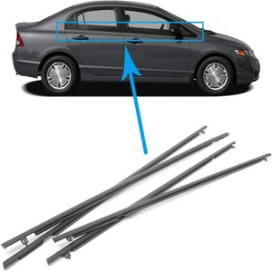 labwork 4 x Car Outside Window Moulding Weatherstrip Seal Belt Replacement for Civic 2006-2011 72450-SNA-A01 72410-SNA-A01 72950-SNA-A01 72910-SNA-A01