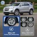 17 Inch Black Wheel Skins Compatible with 2010-2017 Chevrolet Equinox, Fits OEM 17" Factory 5 Double-Spoke Alloy Wheels #23406147, OEM Style Snap-On Wheel Covers 4-Pack