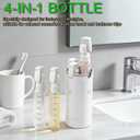 4 in 1 Travel Dispenser Bottle for Toiletries, 30ml Portable Travel Shampoo and Conditioner Bottle Set, Leakproof Refillable Travel Pump Bottles, 30ml Liquid Soap & Lotion Cosmetic Containers (White)