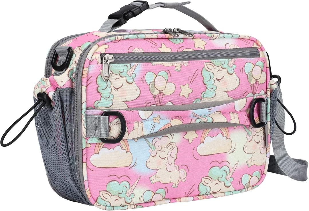 Maelstrom Lunch Box Kids,Expandable Kids Lunch Box,Insulated Lunch Bag for Kids,Reusable Lunch Tote Bag for Boy/Girl,9L,Balloon Unicorn, KB02-MSLB02-6 (Lucky Pink Unicorn)