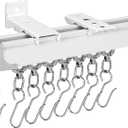 Ceiling Curtain Track, 6–9 ft, Wall-Mountable Curtain Track, White