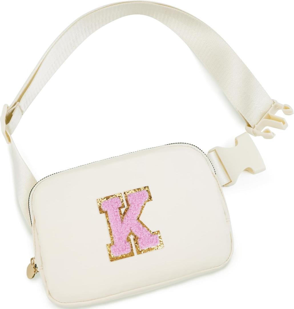 Birthday Gifts for 4 5 6 7 8 9 10 11 12 13 Year Old Girls,Gifts for Teens Kids Daughter Sister Her,Two Way Zipper Crossbody Bag Fanny Pack Belt Bag Cute Trendy Stuff - Cream,K