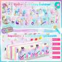 SelfTek 98 PCS, Happy B-irthday Decorations, Birthday Party Decorations Set - Birthday Banner, Plates, Napkins, Tablecloth, Forks, Fans Party Decor Serves 24 Guests